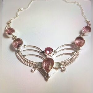Kunzite Stamped 925 Sterling Silver Necklace
